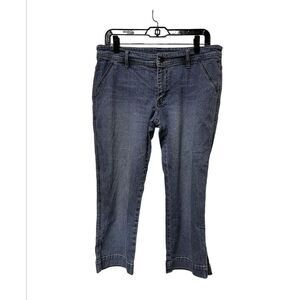 Lee Womens Medium Wash Cropped Denim Jeans‎ Size 13M Stretch Mid Rise LLWH31751